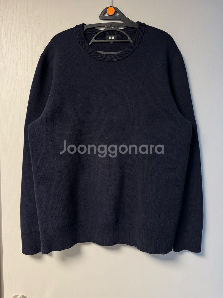 (XL) 남성 워셔블 코튼 니트 네이비 한번 착용--1