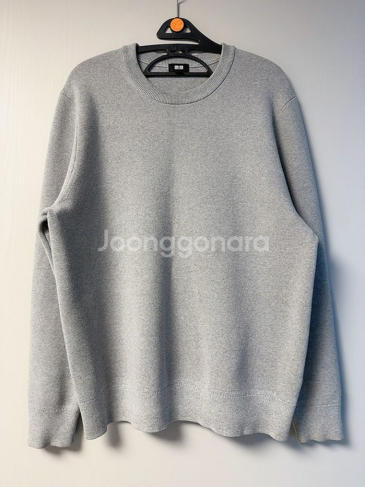 (XL) 남성 워셔블 코튼 니트 그레이 한번 착용--1