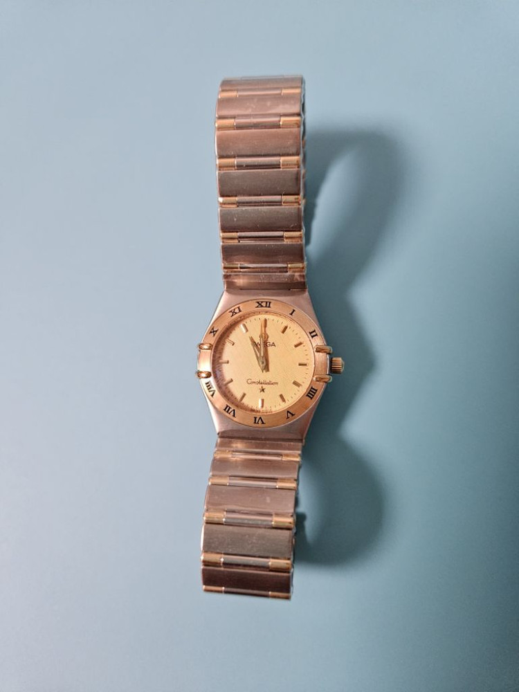 오메가 컨스틸레이션 18K 하프바 여성 콤비메탈 시계--9