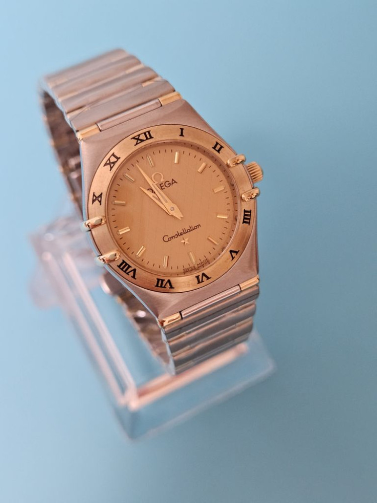 오메가 컨스틸레이션 18K 하프바 여성 콤비메탈 시계--8