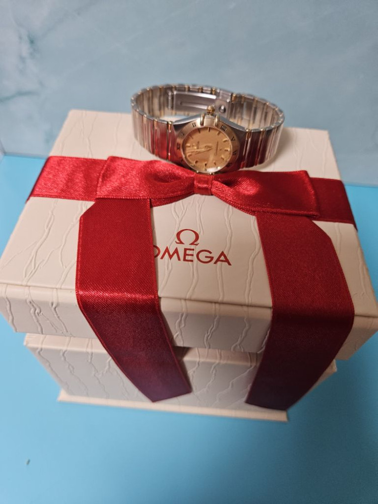 오메가 컨스틸레이션 18K 하프바 여성 콤비메탈 시계--5