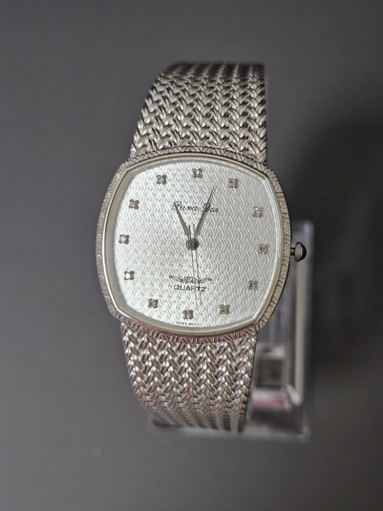 Para dos 남녀공용 보석백통 메탈 시계--2