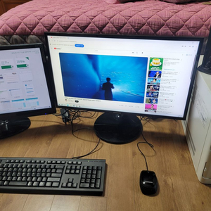 삼성 컴퓨터 듀얼모니터 풀세트 골드 G6405 cpu