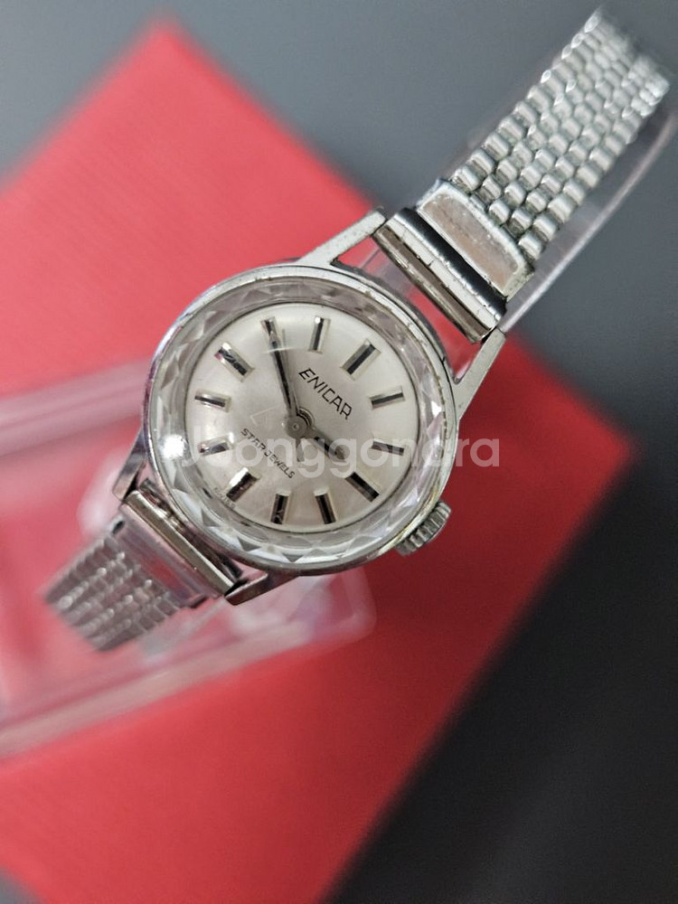 빈티지 에니카 여성용 수동태엽식 메탈 시계/SWISS--6