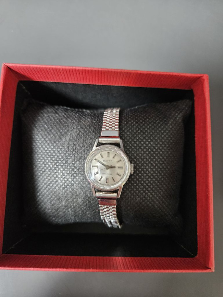 빈티지 에니카 여성용 수동태엽식 메탈 시계/SWISS--9