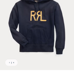 새상품 rrl 더블알엘 로고 플리스 후디 L