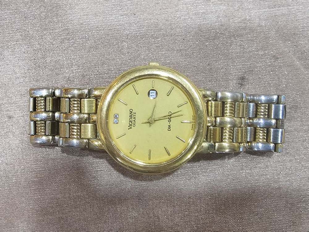 빈티지시계/비제바노 크라운.베젤18k금--2