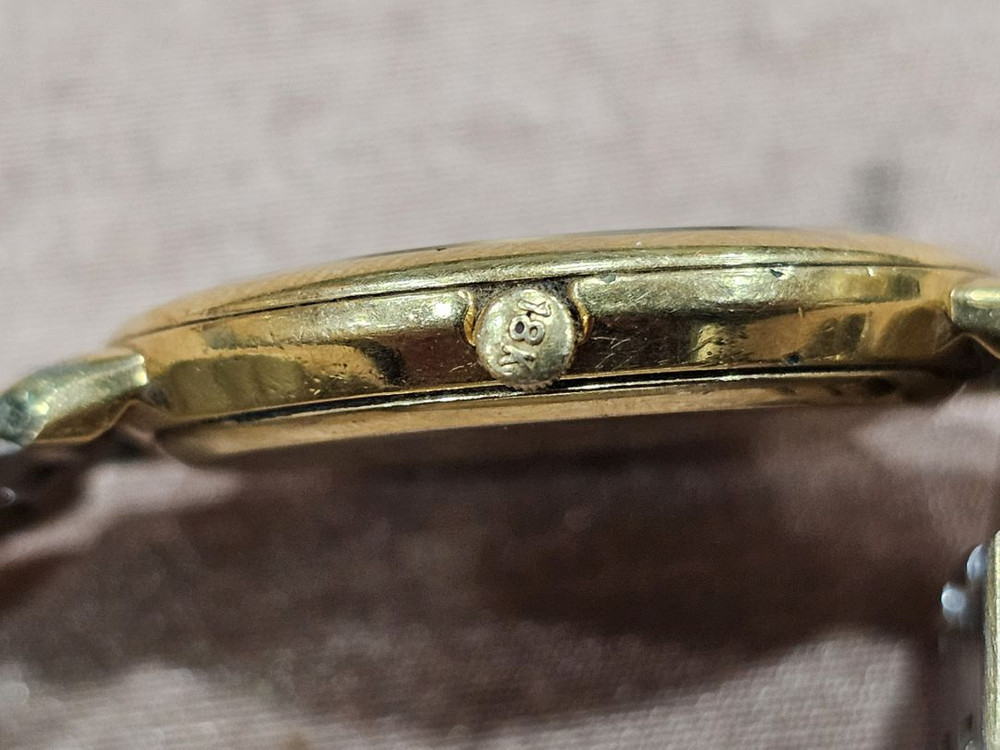 빈티지시계/비제바노 크라운.베젤18k금--3