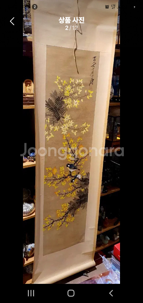 중국 대가 그림 화조도 족자--1