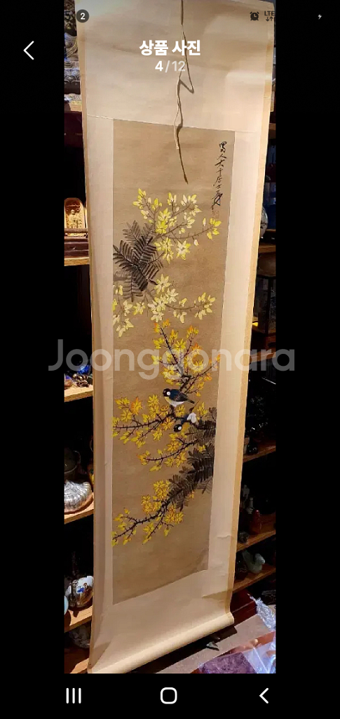 중국 대가 그림 화조도 족자--3