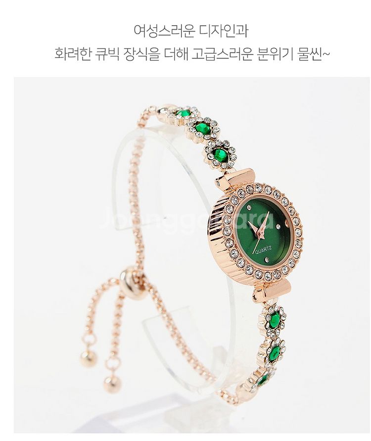 그린 안젤라 슬라이드 여성 손목시계--2