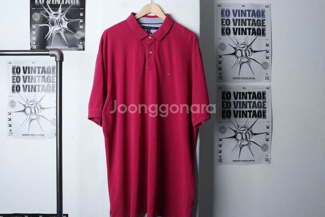 (2XL) 타미힐피거 반팔 카라 티셔츠 빅사이즈 로고--1