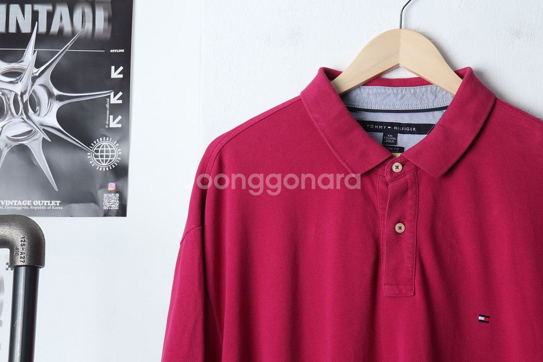 (2XL) 타미힐피거 반팔 카라 티셔츠 빅사이즈 로고--2