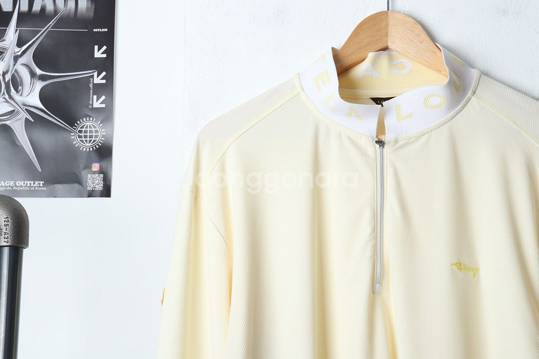 (2XL) 루이까스텔 카라 긴팔티셔츠 빅사이즈 반집업--2