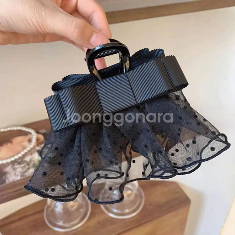 양면 프릴 집게핀 2개--3