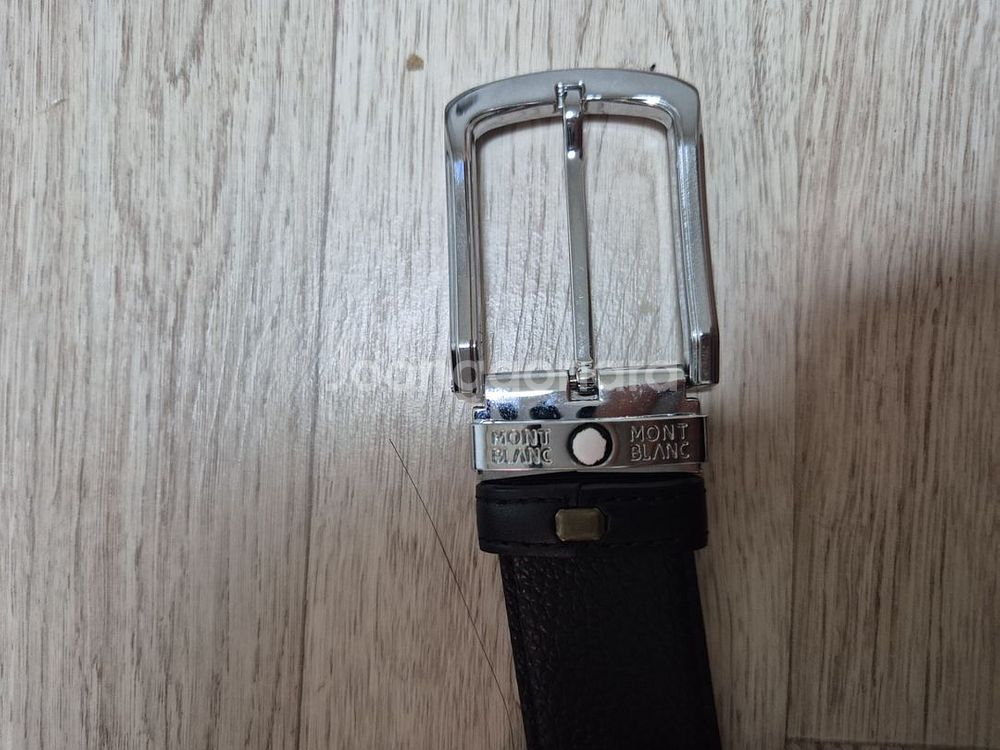 몽블랑 홀스슈 버클 30mm 리버시블 레더 벨트 블랙--4