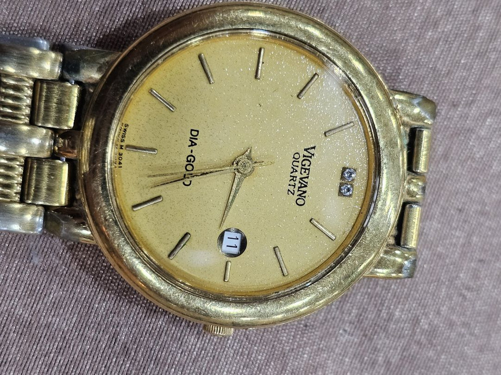 빈티지시계/비제바노 크라운.베젤18k금--8