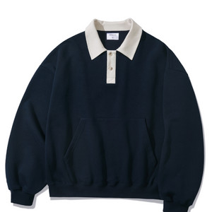 퍼스텝 노마드 투톤 카라 맨투맨 남색 L사이즈