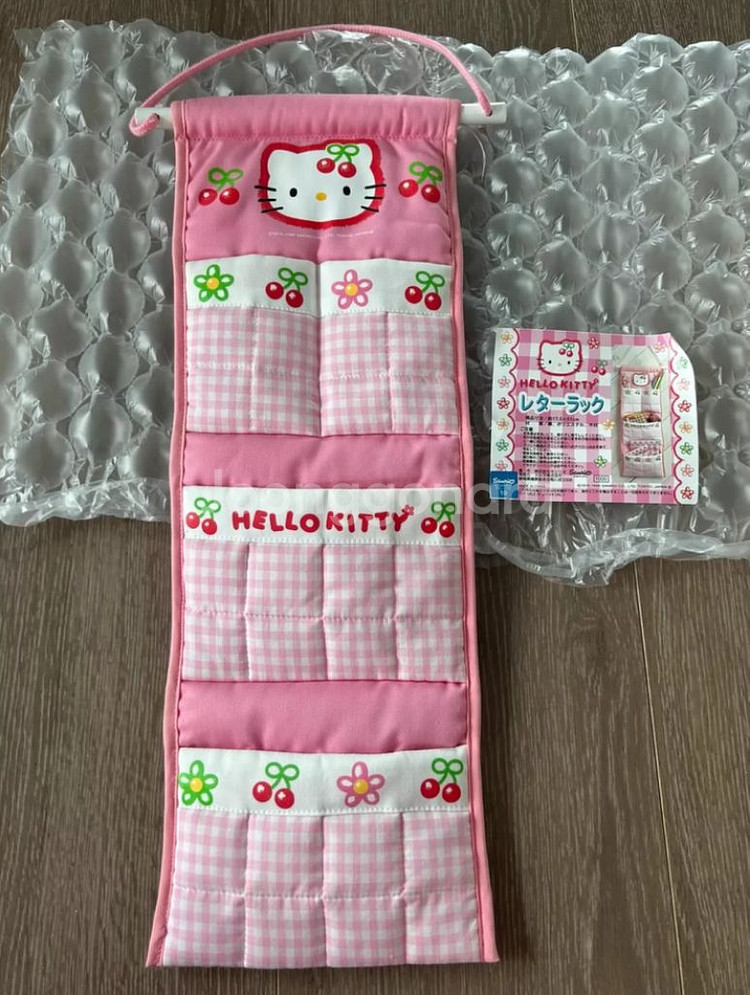 고전 키티 앵두 체리 월포켓 수납 정리 보관 방꾸--0