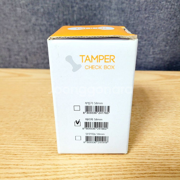 커피 원목 우드 템퍼 탬퍼 체리 무늬 58mm--4