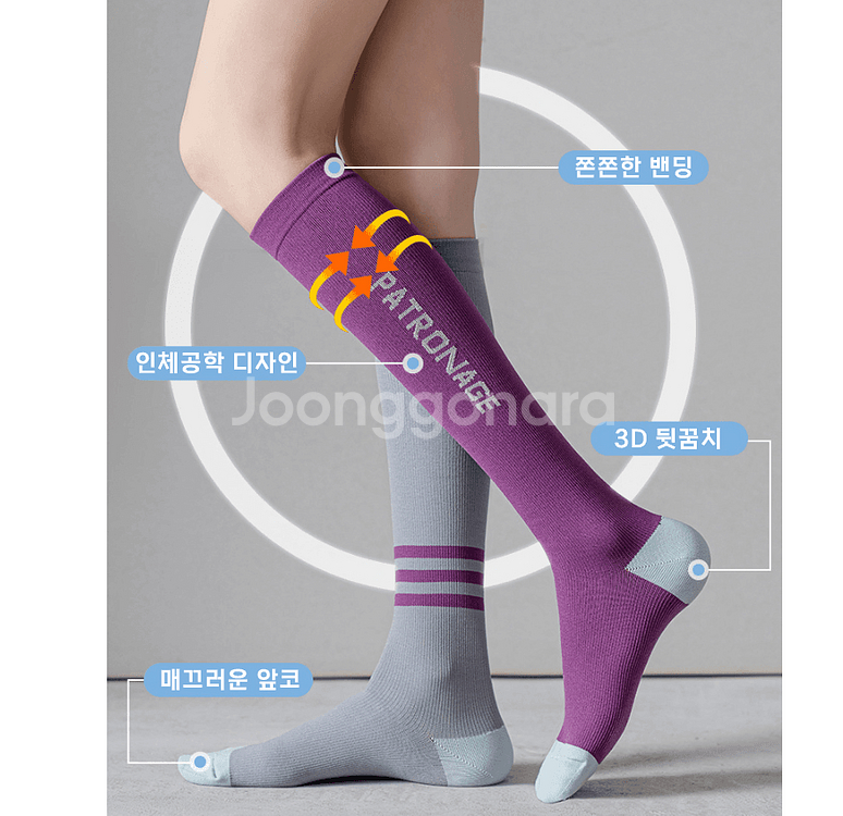 요가 필라테스 러닝삭스 언발란스 압박 스포츠니삭스--0