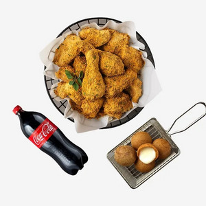 BHC뿌링클+치즈볼,반반,뿌링클+콜라