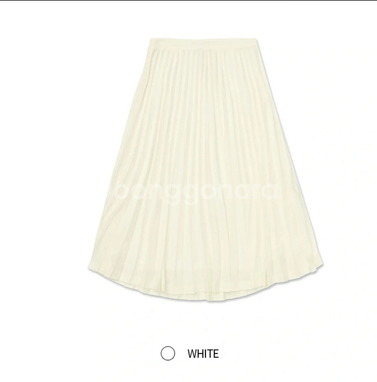 스파오 플리츠 롱스커트 아코디언 화이트 치마 새상품--2