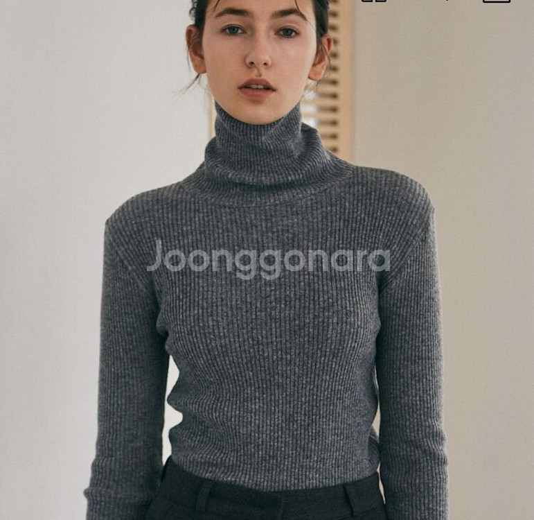회색 목폴라 골지티 그레이--1