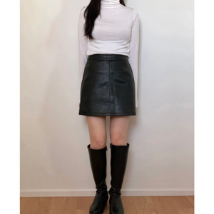 (새상품)레더 가죽미니스커트S
