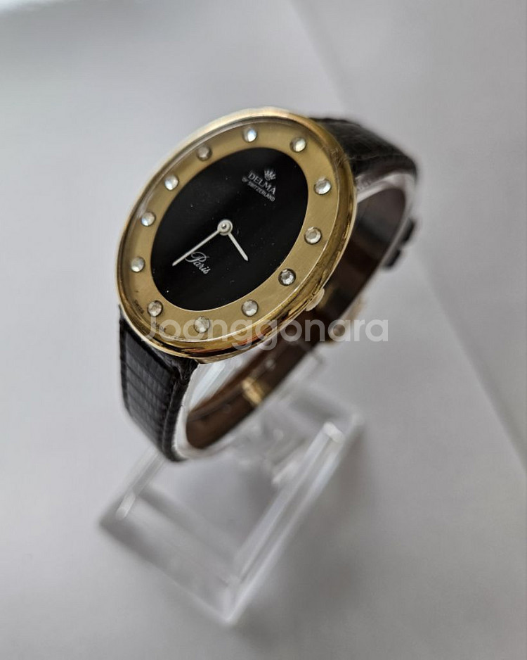 빈티지 Delma여성용 수동태엽식 가죽시계/SWISS--0