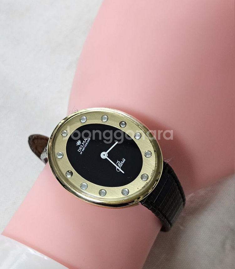 빈티지 Delma여성용 수동태엽식 가죽시계/SWISS--2