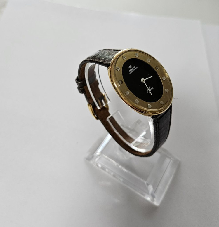 빈티지 Delma여성용 수동태엽식 가죽시계/SWISS--1