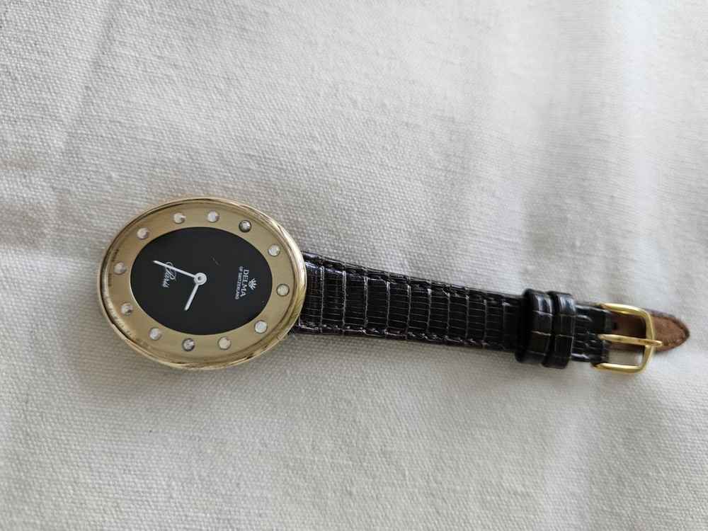 빈티지 Delma여성용 수동태엽식 가죽시계/SWISS--5