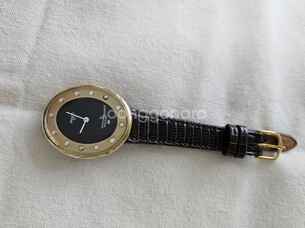 빈티지 Delma여성용 수동태엽식 가죽시계/SWISS--5