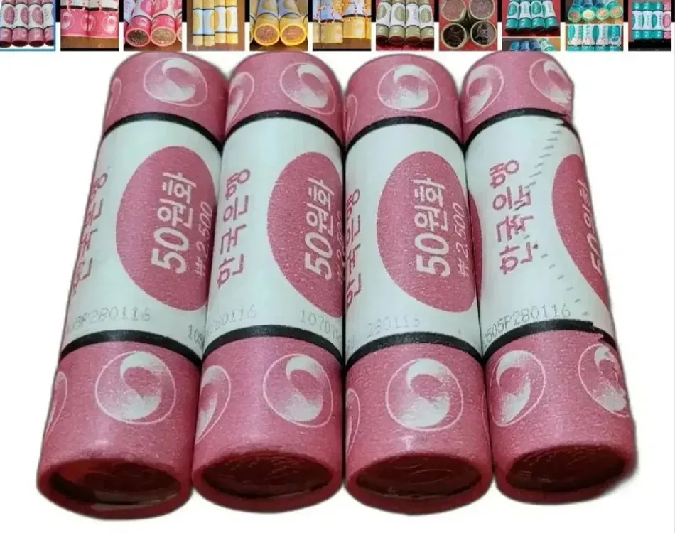 한국은행 단종 롤 동전 500원 2롤 주화 동전 100 이미지