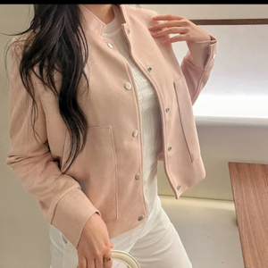 로 스웨이드자켓 핑크