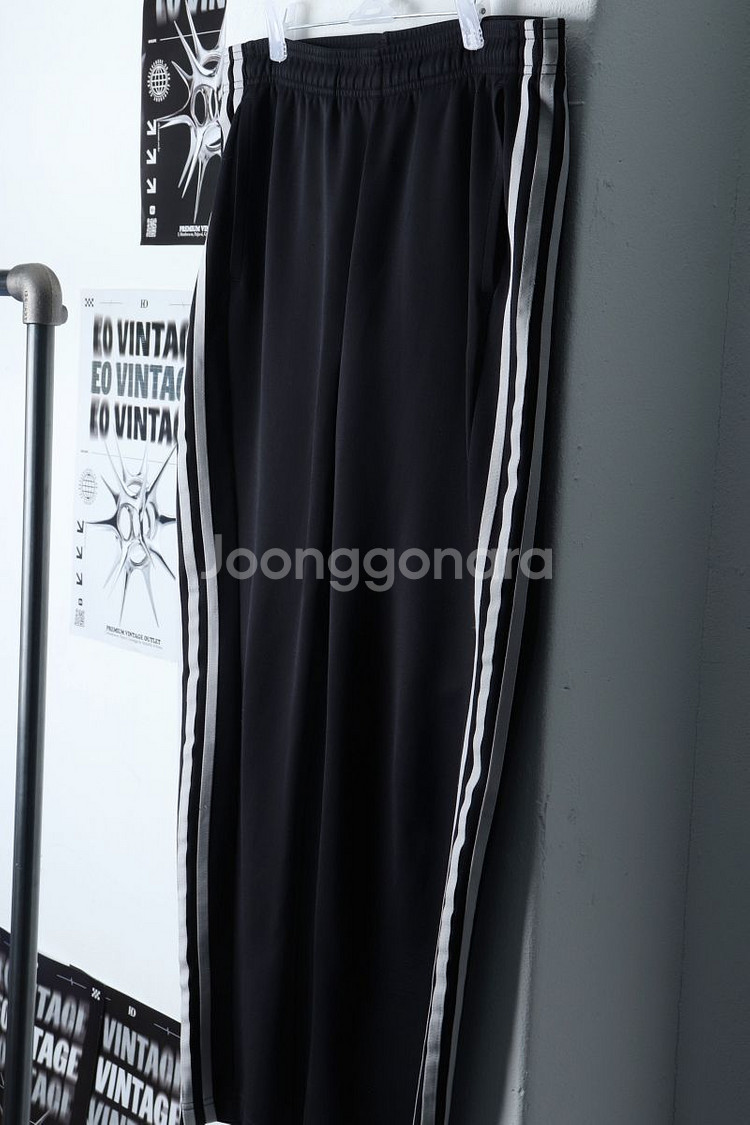 (XL) 아디다스 트레이닝복 바지 블랙 삼선 올드스쿨--0