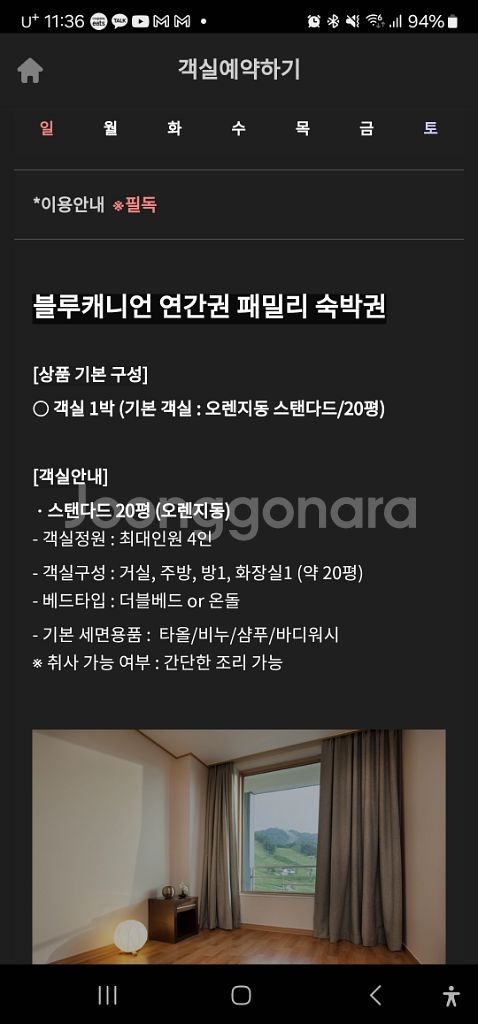 휘닉스파크 오랜지동 스탠다드 1박 숙박권 콘도 호텔--0