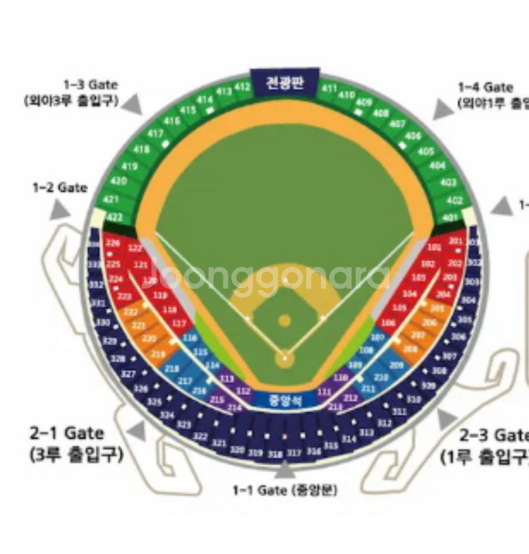 두산vs롯데 (4월25일, 잠실) 1루외야 3연석--0