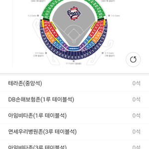 4월20일 기아 두산 1루 외야 팝니다