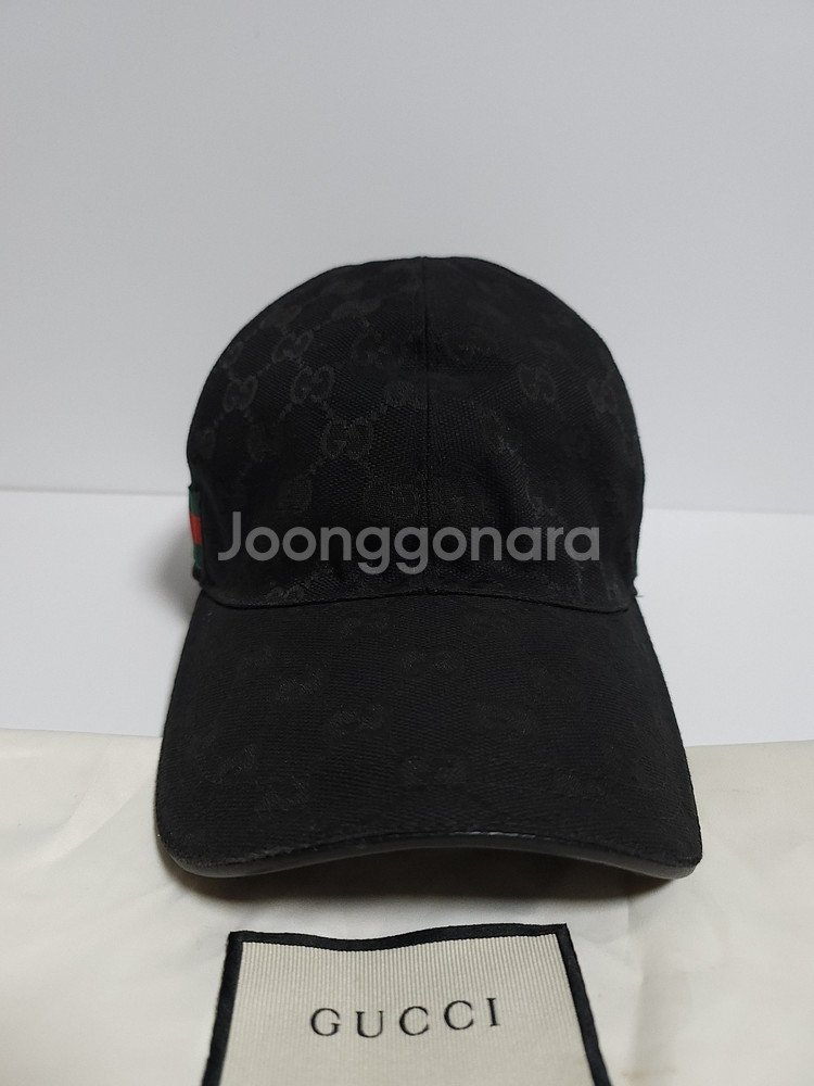 M 구찌 블랙 GG 모노그램 볼캡 200035 a914--0