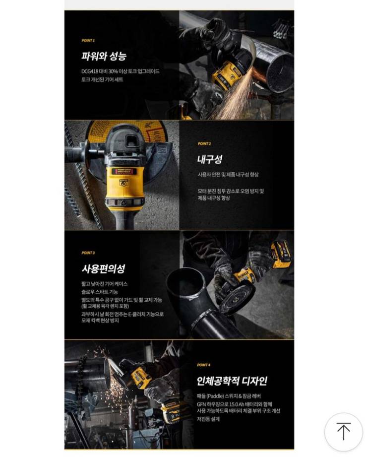 디월트충전그라인더DCG440 7인치그라인더 플렉스볼트미사용신품,,,완전새거 이미지