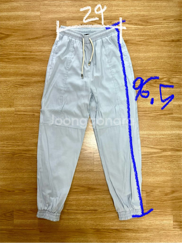 자라 나일론 조거팬츠 카키, 하늘색 각각--4