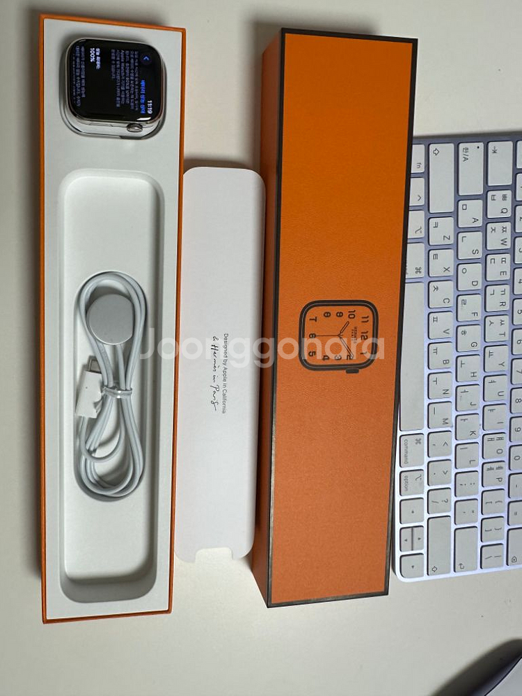 애플워치7 에르메스 45mm 실버 판매합니다--1