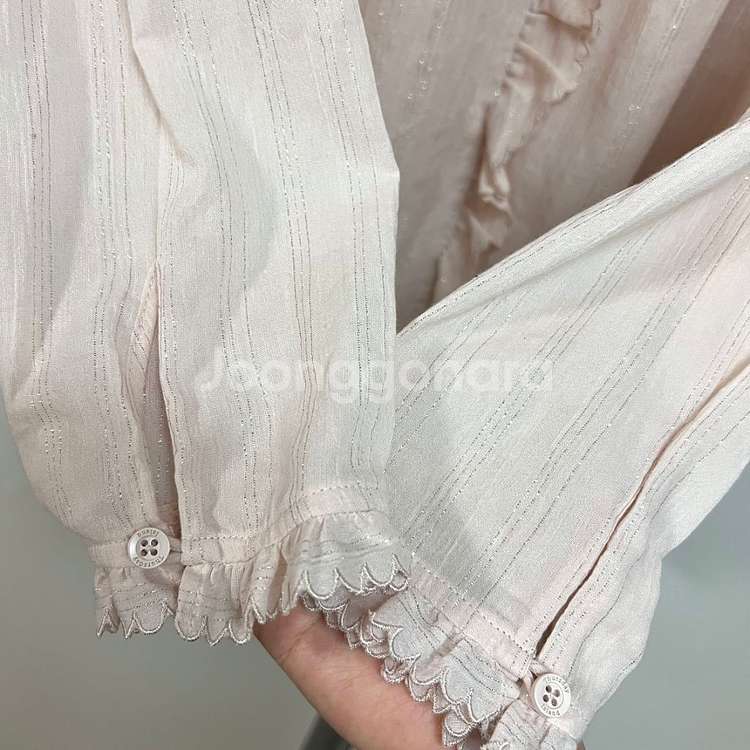 써스데이아일랜드 세일러 빅카라 블라우스 글리터 자수--7
