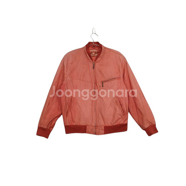 [빈티지] 연레드 레더 블루종 집업 자켓 L-XL--0