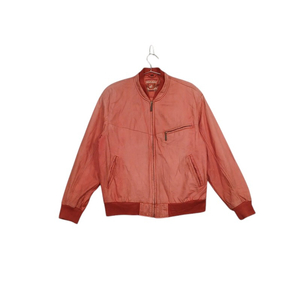 [빈티지] 연레드 레더 블루종 집업 자켓 L-XL
