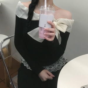 리본 오프숄더