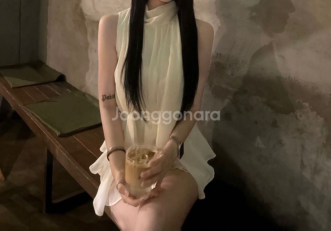 민소매 블라우스 원피스--0