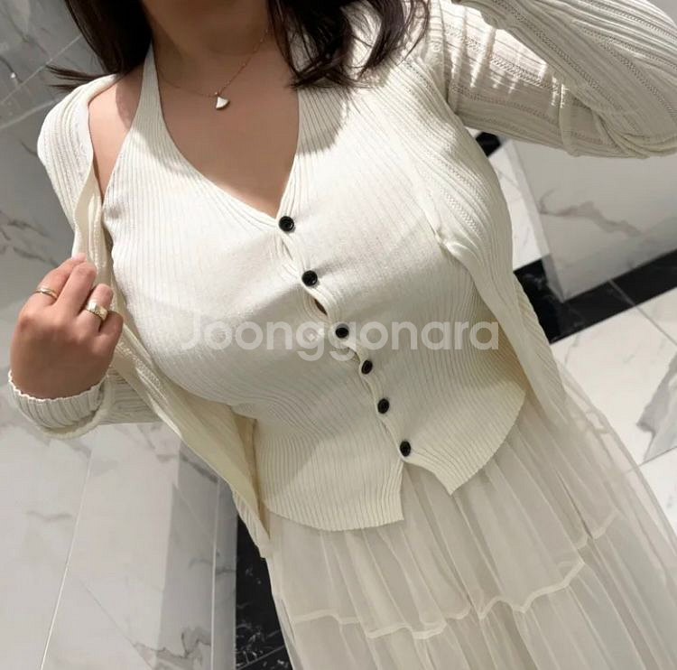 홀터넥 레이어드 가디건 새상품--1